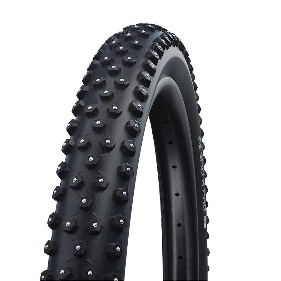 Schwalbe, Ice Spiker Pro, Tire, 26''x2.10, Wire, Clincher, Winter, LiteSkin, RaceGuard, 67TPI, Black