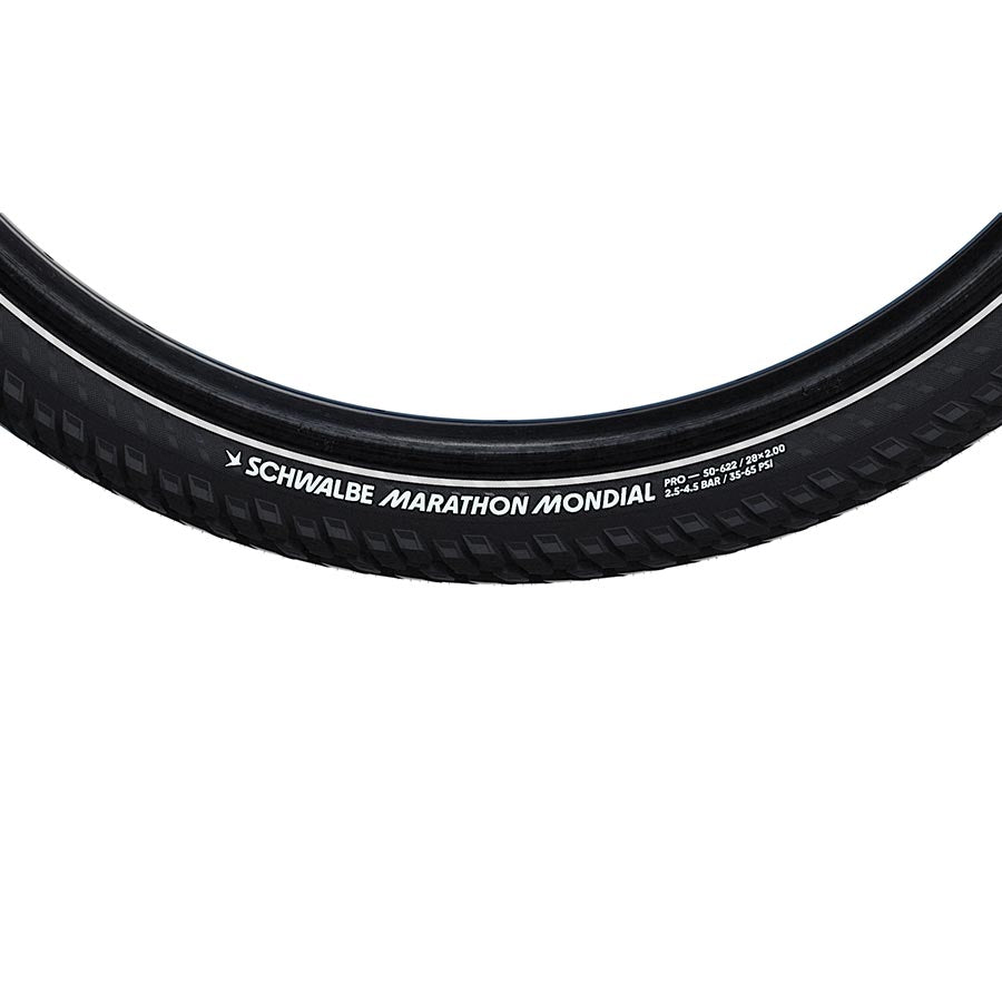 Schwalbe, Marathon Mondial, Tire, 700x35C, Wire, Clincher, Endurance, RaceGuard, 67TPI, Black