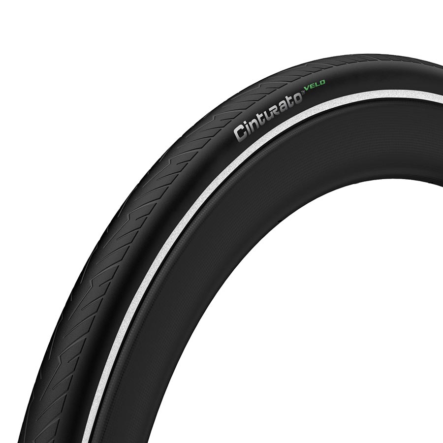 Pirelli, Cinturato Velo TLR Reflective, Road Tire, 700x28C, Folding, Tubeless Ready, SmartNET Silica, ArmourTech, 60TPI, Black