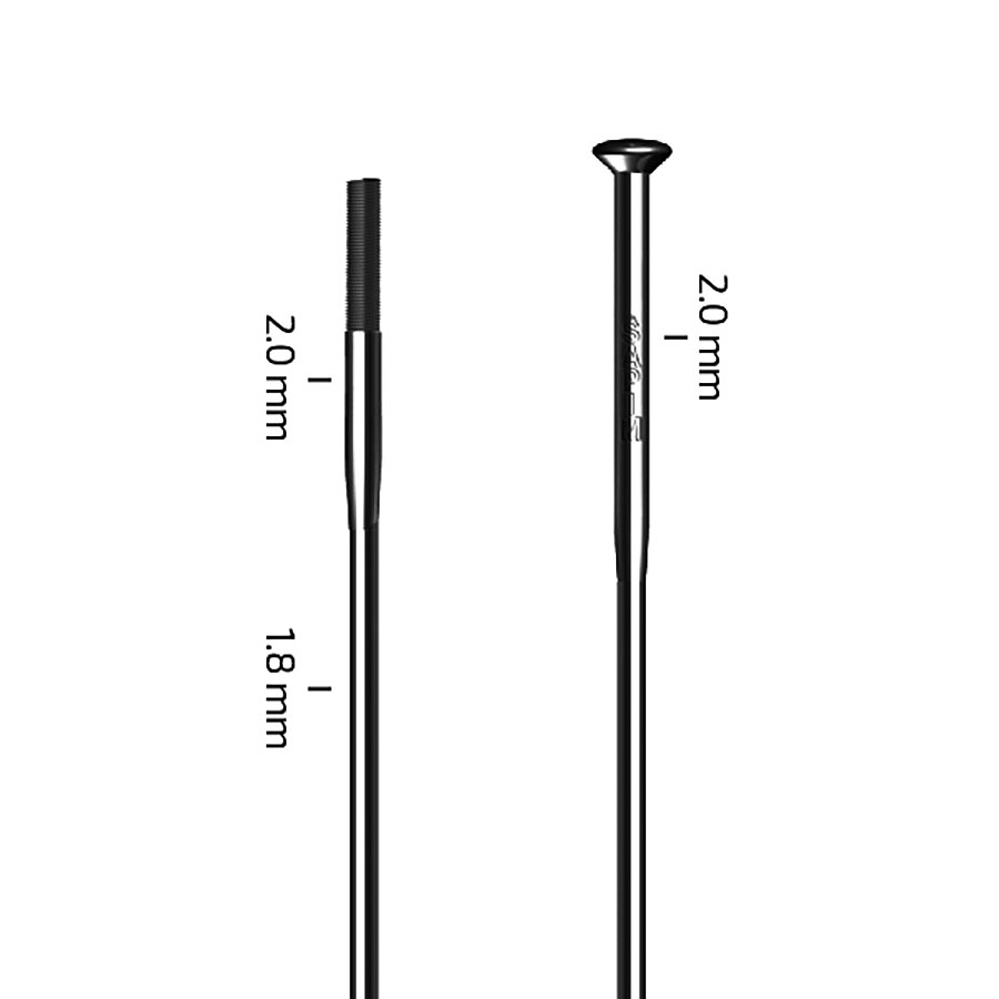 Sapim, Race, Spokes, Straight Pull, Black, 2.2/1.8/2.0, Length: 258, Unit