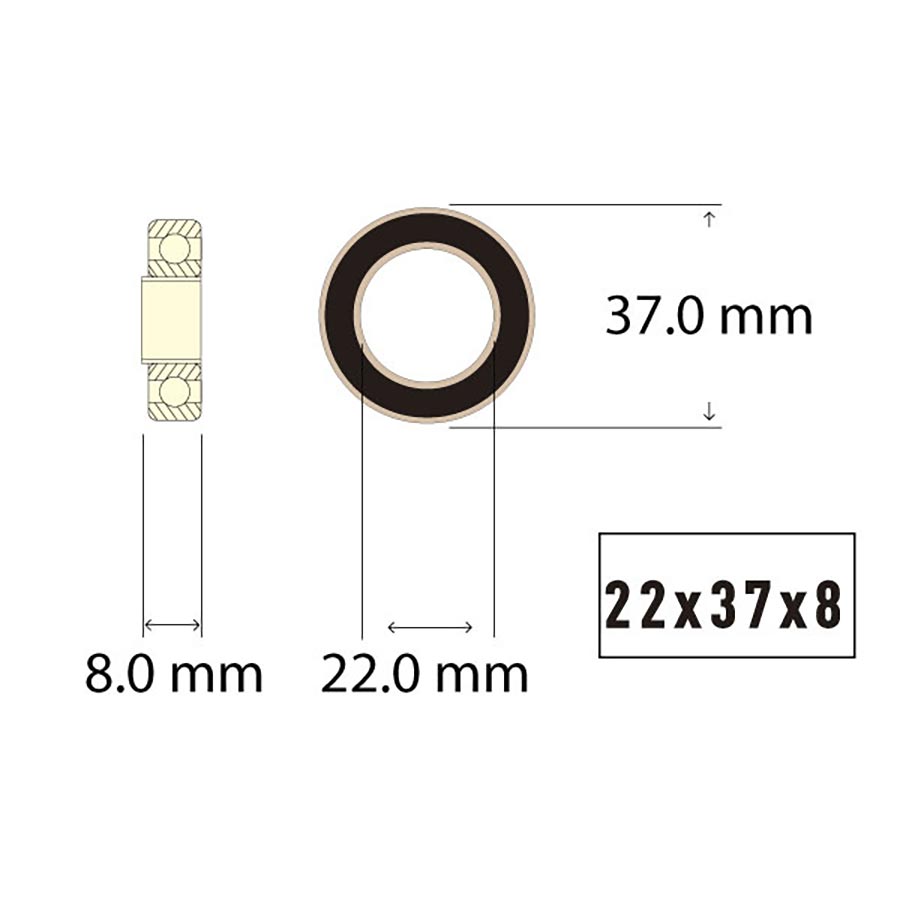 Wheels Manufacturing, SB-6901-2RS sealed bearings, 12X24X6mm, Bag of 2