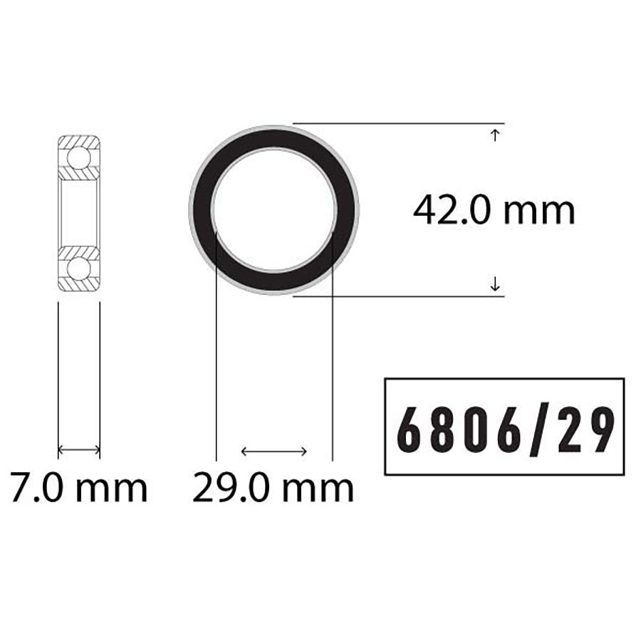 Wheels Manufacturing, SB-6901-2RS sealed bearings, 12X24X6mm, Bag of 2