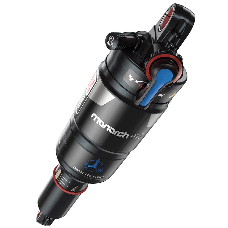 RockShox, Monarch RT3, Rear shock, 166x38, Shaft Eyelet: Standard, Body Eyelet: Standard, MidReb/MidComp, D1, 320 Lockout