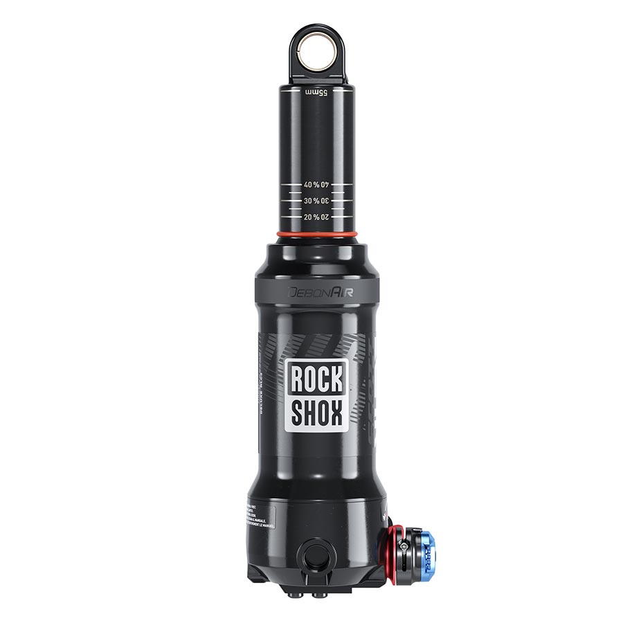 RockShox, Deluxe Nude RLC3, Rear shock, 165x40, Shaft Eyelet: Trunnion, Body Eyelet: Standard, MReb/MComp, 430lb Lockout Force