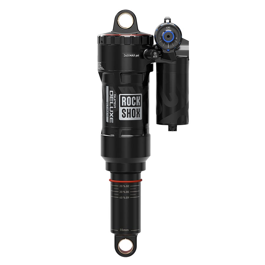 RockShox, Super Deluxe Ultimate RC2T, Rear shock, 230x62.5, Shaft Eyelet: Standard, Body Eyelet: Bearing, Linear Air, 0Neg/1Pos Tokens, LinearReb/MComp, 320lb Lockout