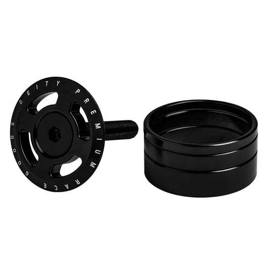 Deity, Crosshair, Topcap and headset spacers, 1-1/8'', Black