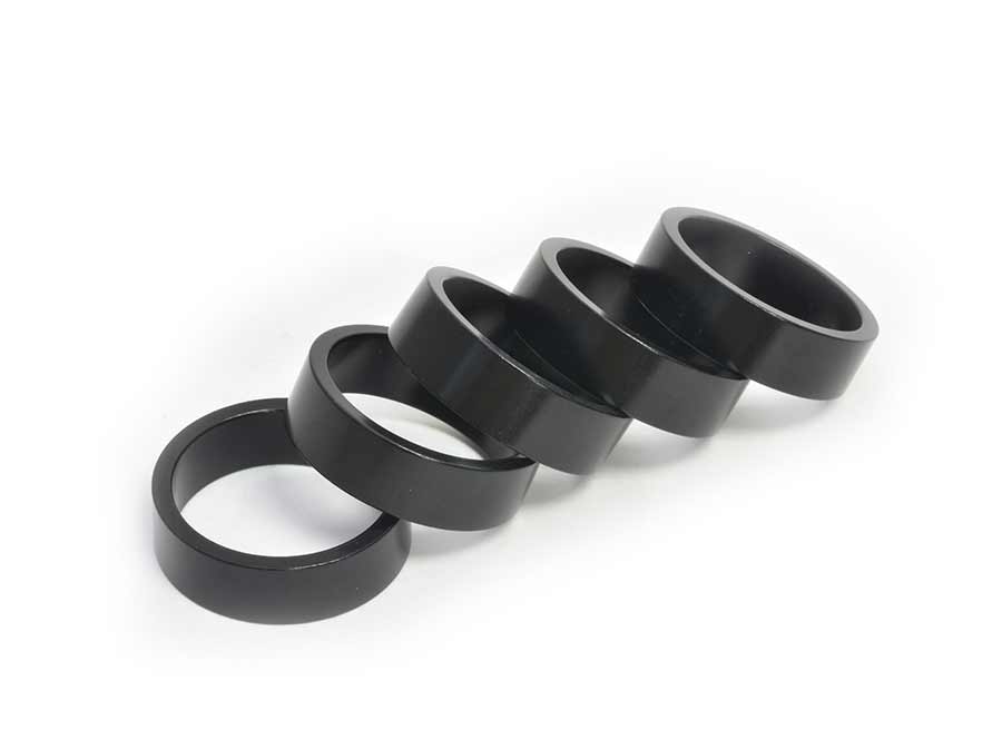 Wheels Manufacturing, Headset Spacer, 1-1/8'', Height: 1.5mm/2.5mm/5mm/7.5mm/10mm, Aluminum, 105pcs