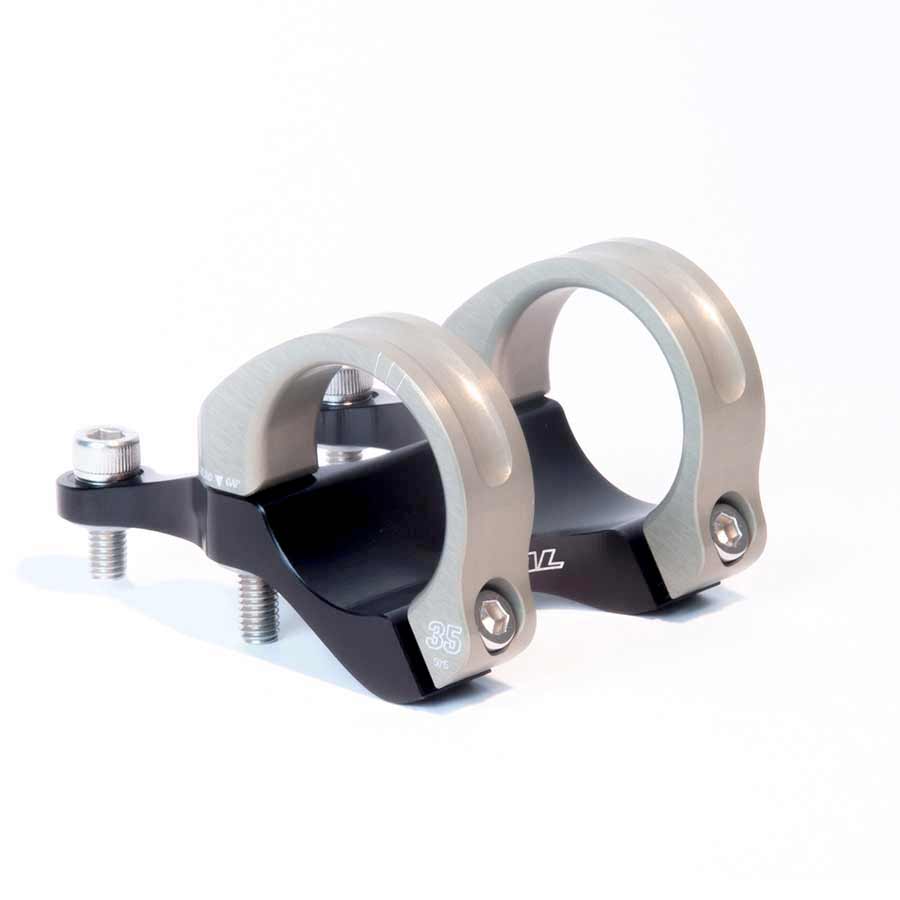 Renthal, Integra 35, Stem, Clamp: 35mm, L: 45mm, Direct Mount, 0°, Black/Gold