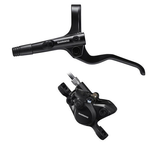 Shimano, Alivio BL-M201/BR-M200, MTB Hydraulic Disc Brake, Front, Post mount, Disc: 160 or 180mm (not included), Black, Set, EMT201KLFPRA100