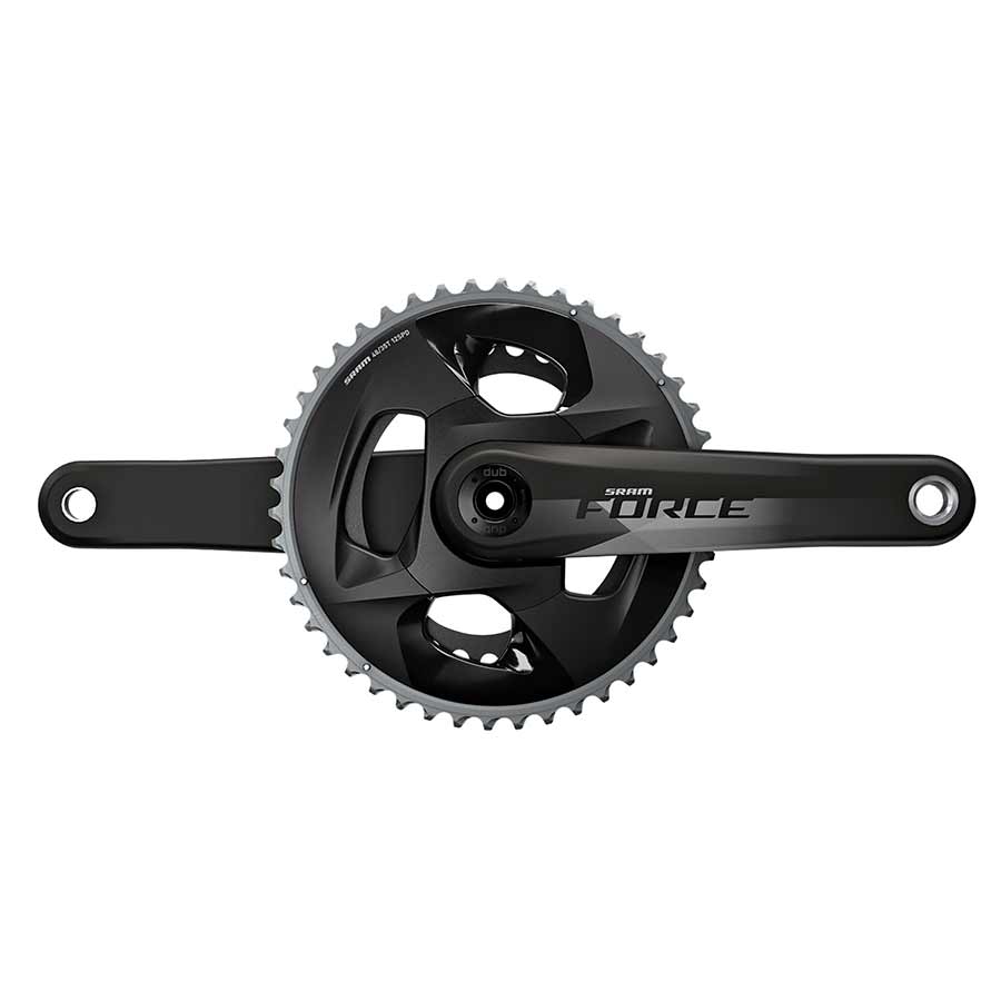 SRAM, Force AXS, Crankset, Speed: 12, Spindle: 28.99mm, BCD: 107, 48/35, DUB, 170mm, Black Gloss, Road