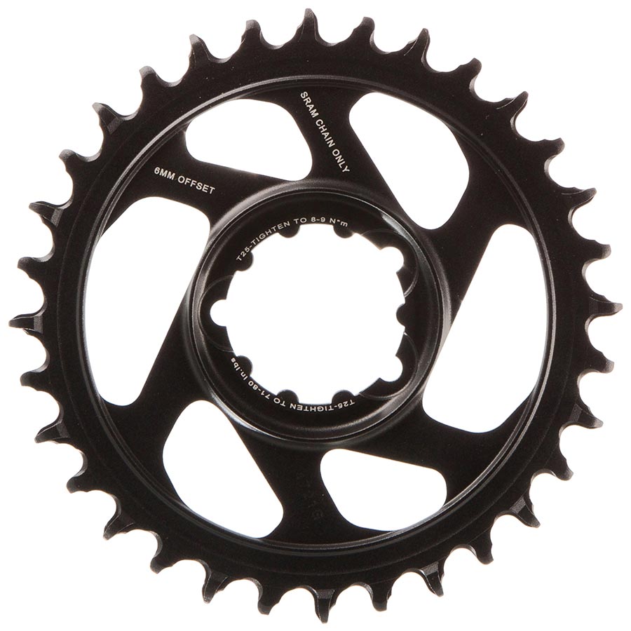 SRAM, X-Sync 2, 6mm offset, 30T, 12sp., BCD: Direct Mount, Single Chainring, Aluminum, Black