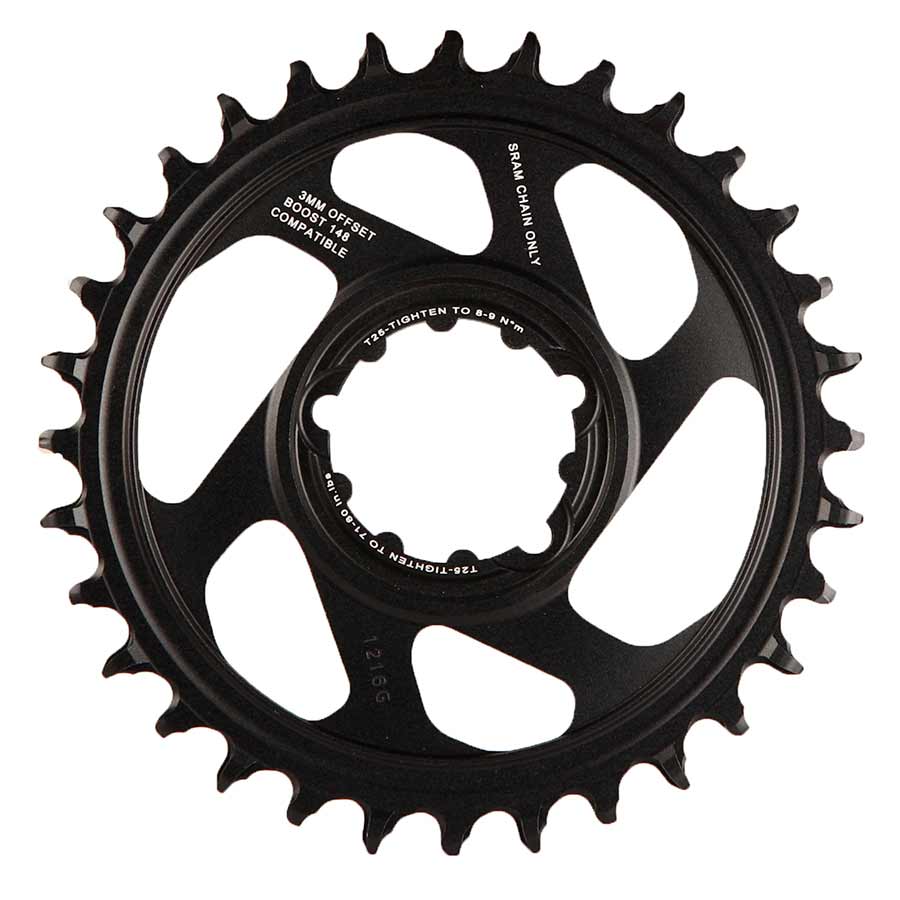 SRAM, X-Sync, 3mm offset, 30T, 12sp., BCD: Direct Mount, Single Chainring, Aluminum, Black