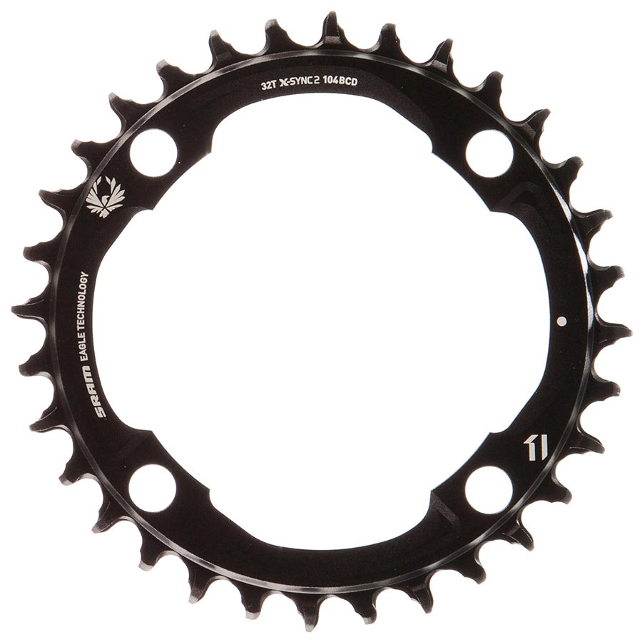 SRAM, X-SYNC 2, 32 Chainring, 12sp, BCD: 104, Aluminum, Black