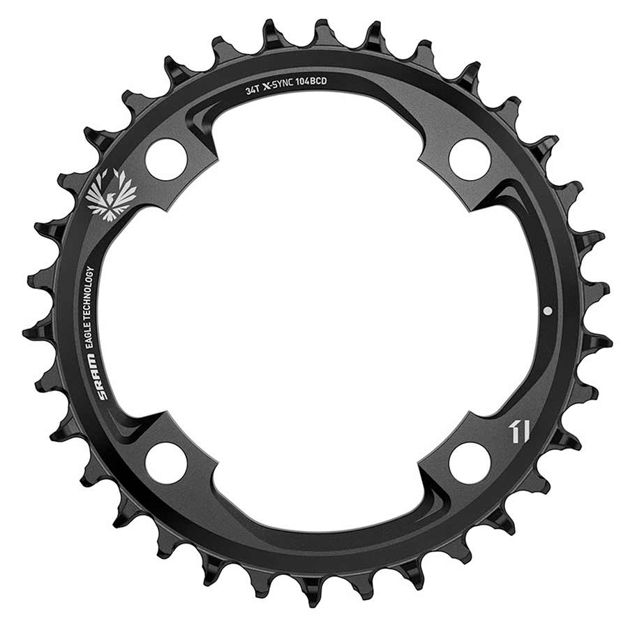 SRAM, X-SYNC 2, 32 Chainring, 12sp, BCD: 104, Aluminum, Black