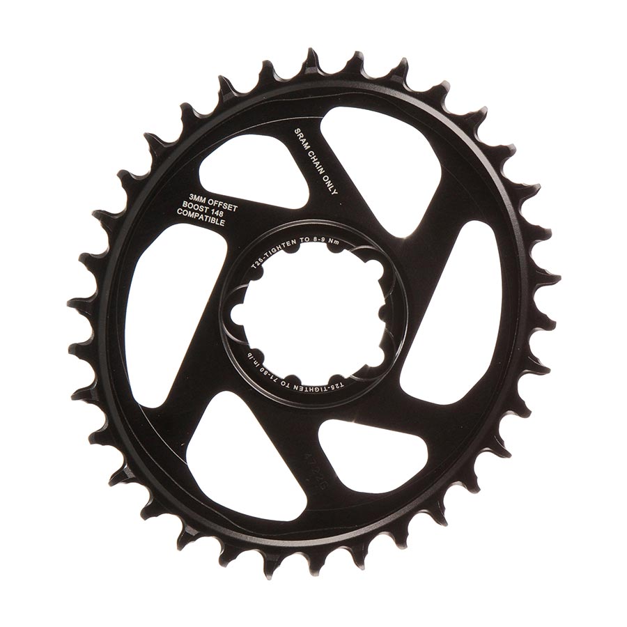 SRAM, X-Sync 2 Oval, 32T Chainring, 11/12sp, BCD: Direct Mount, Aluminum, Black, 6mm offset