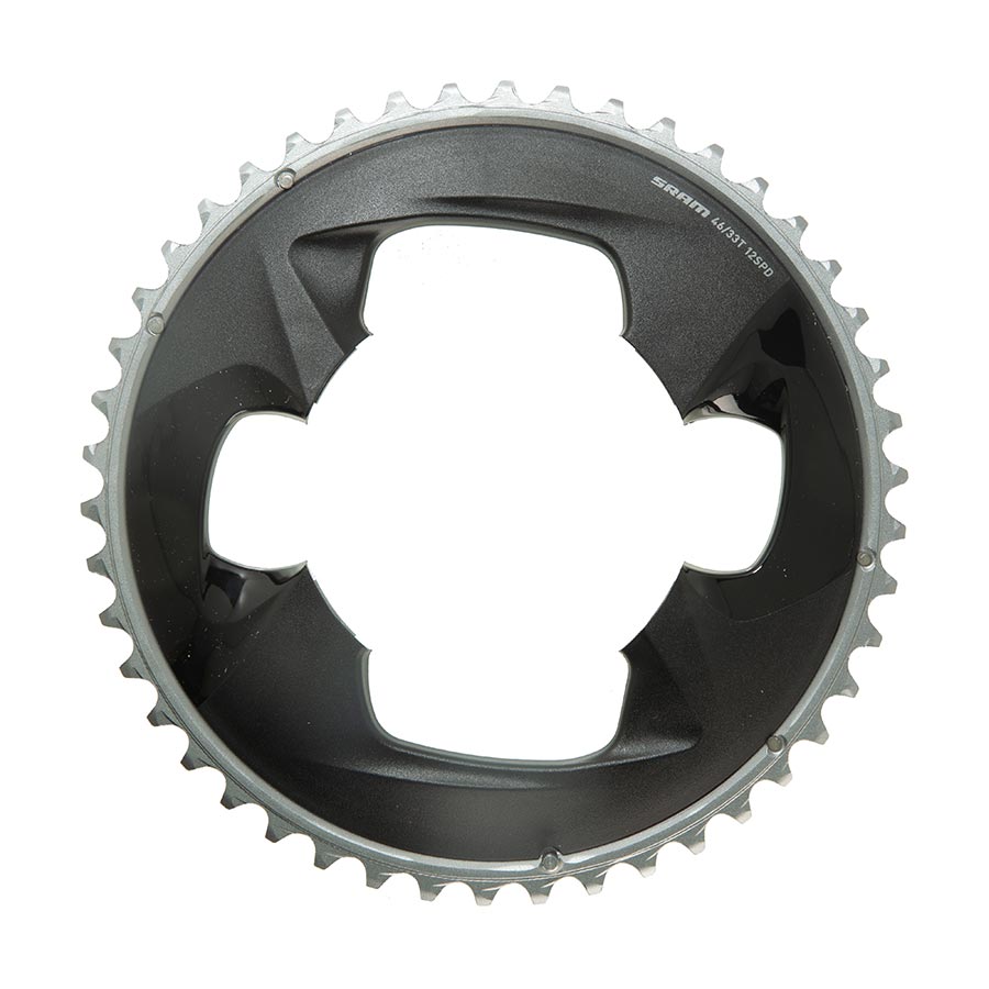 SRAM, Force AXS 2x, Chainring, Teeth: 33, Speed: 12, BCD: 107, Bolts: 4, Inner, Aluminum, Black