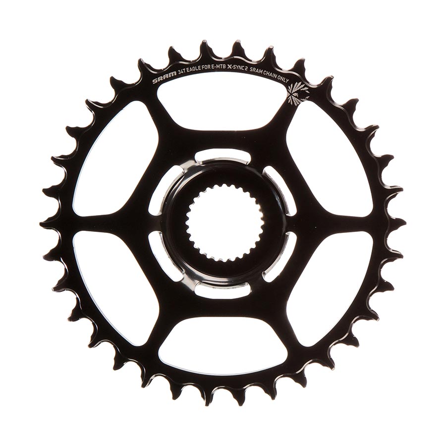 SRAM, X-SYNC 2 Bosch, Chainring, Teeth: 16, Speed: 12, BCD: Direct Mount, Single, Steel, Black