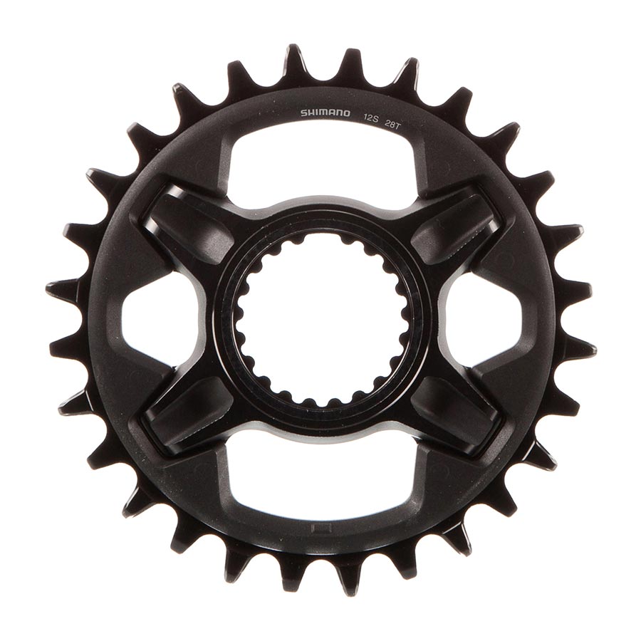 Shimano, XT SM-CRM85, Chainring, Teeth: 28, Speed: 12, BCD: Direct Mount, Aluminum/Composite/Steel, Black