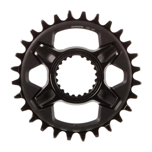 Shimano, XT SM-CRM85, Chainring, Teeth: 28, Speed: 12, BCD: Direct Mount, Aluminum/Composite/Steel, Black