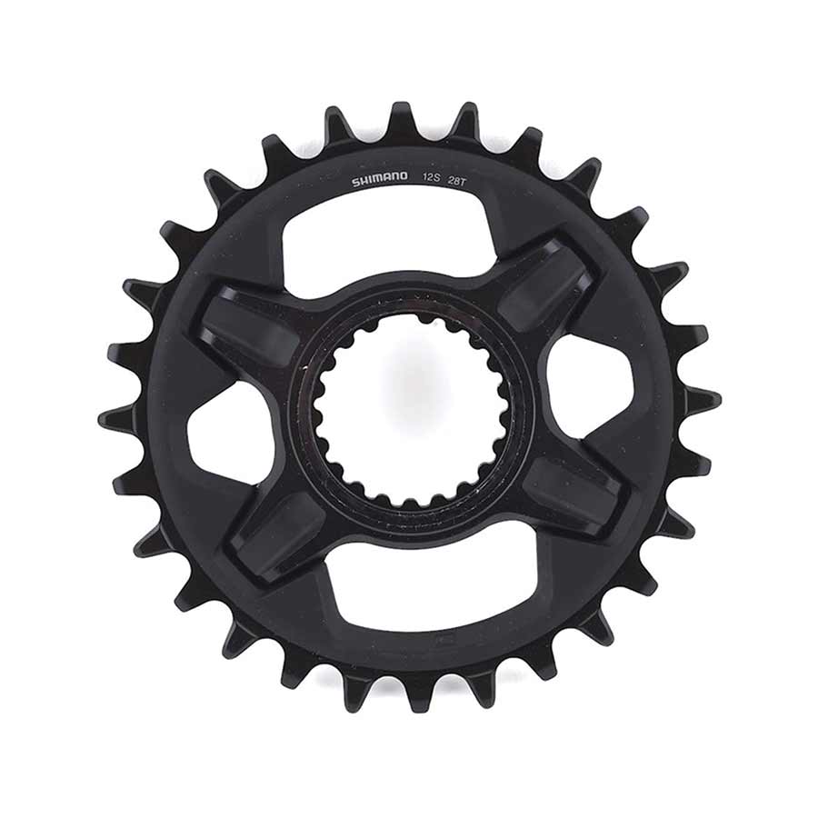 Shimano, XT SM-CRM85, Chainring, Teeth: 28, Speed: 12, BCD: Direct Mount, Aluminum/Composite/Steel, Black