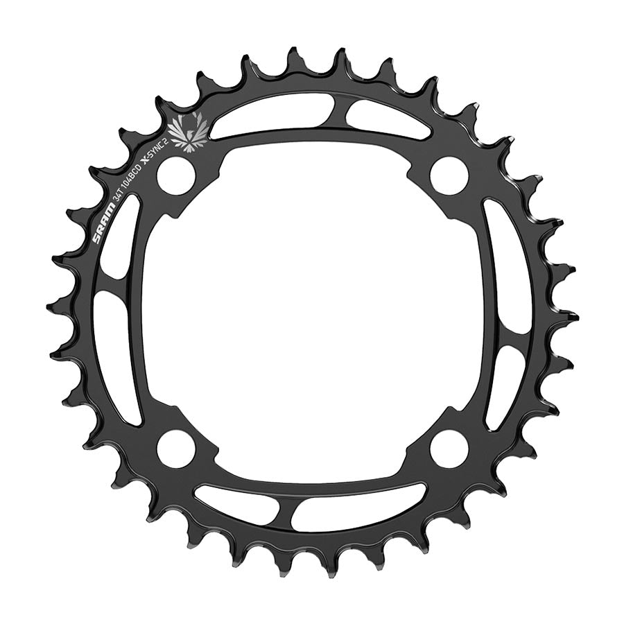 SRAM, X-Sync 2 Steel 104mm BCD, Chainring, Teeth: 34, Speed: 11/12, BCD: 104, Bolts: 4, Steel, Black