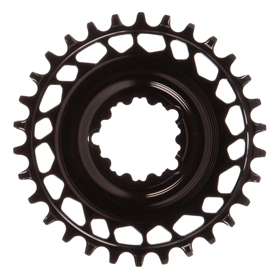 Works Components, GEO SRAM GXP, Chainring, Teeth: 30, Speed: 12, BCD: Direct Mount SRAM 3 Bolt, Front, 7075-T6 Aluminum, Black