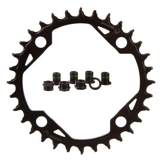 SRAM, T-Type Light eMTB, Chainring, Teeth: 32, Speed: 12, BCD: 104, Bolts: 4, Aluminum, Black