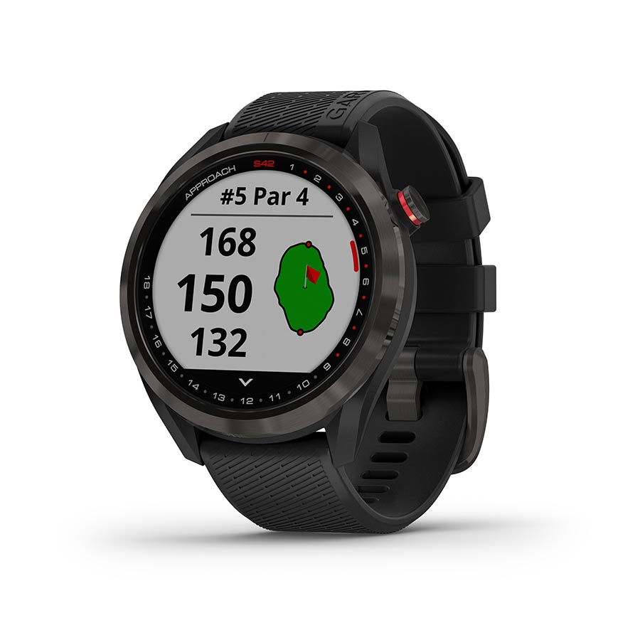 Garmin, Approach S42, Watch, Watch Color: Black, Wristband: Black - Silicone