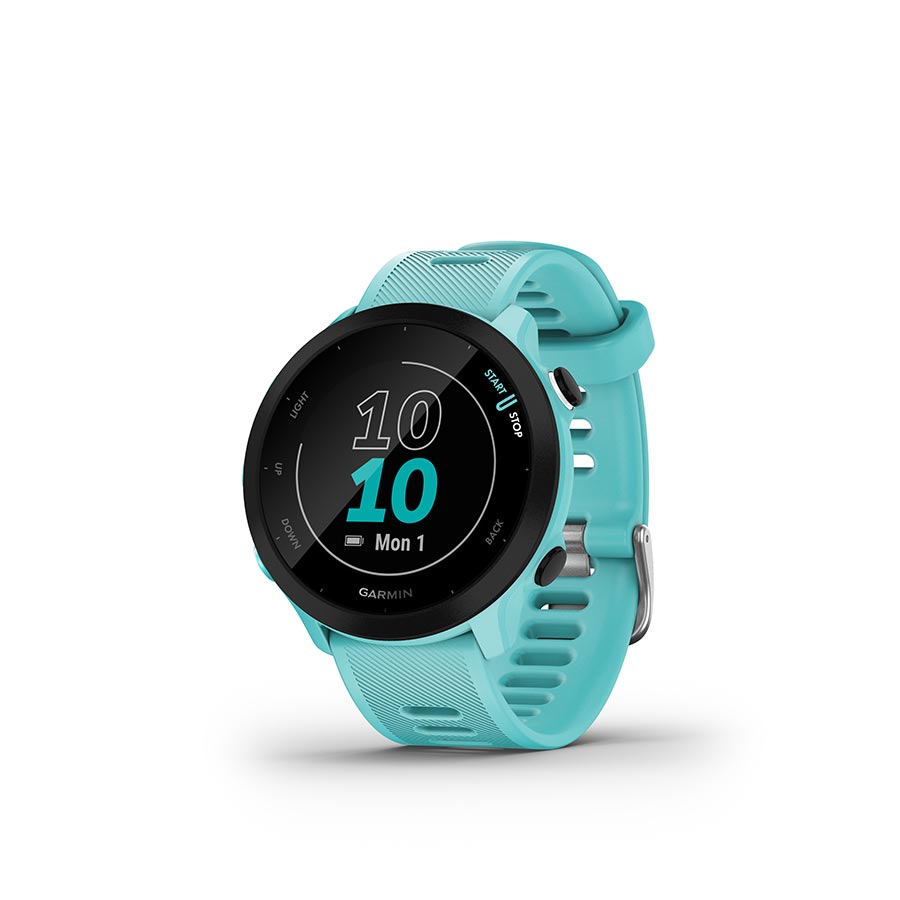 Garmin, Forerunner 55, Watch, Watch Color: Aqua, Wristband: Aqua - Silicone