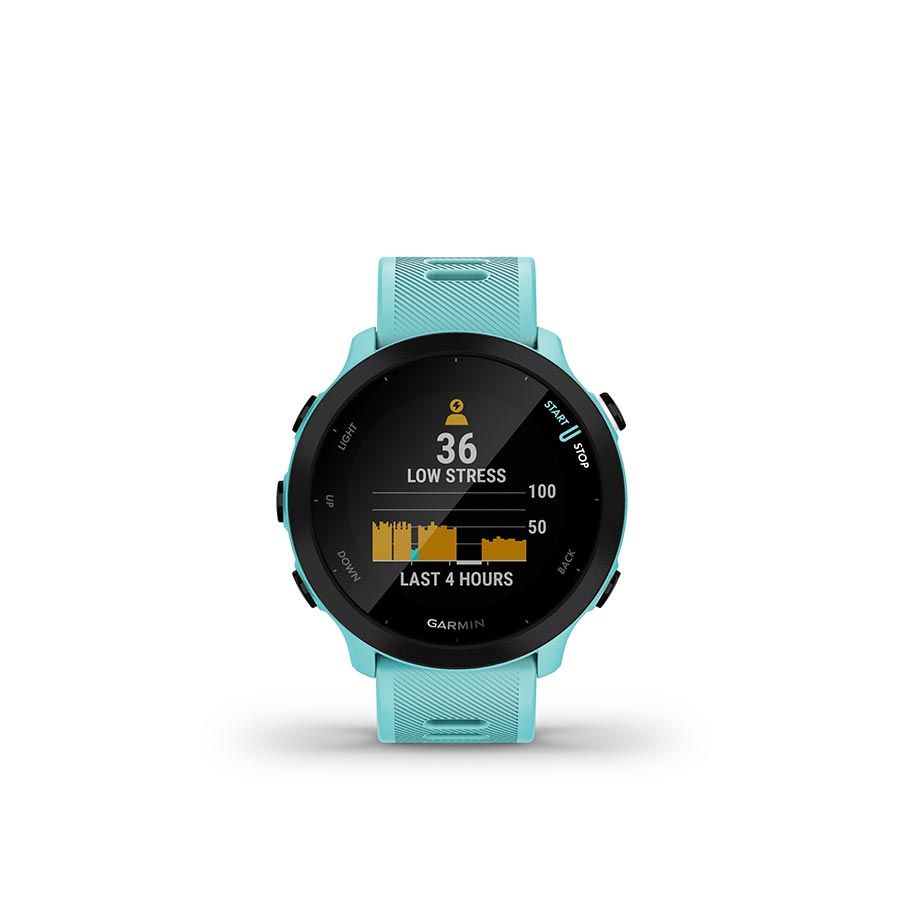 Garmin, Forerunner 55, Watch, Watch Color: Aqua, Wristband: Aqua - Silicone