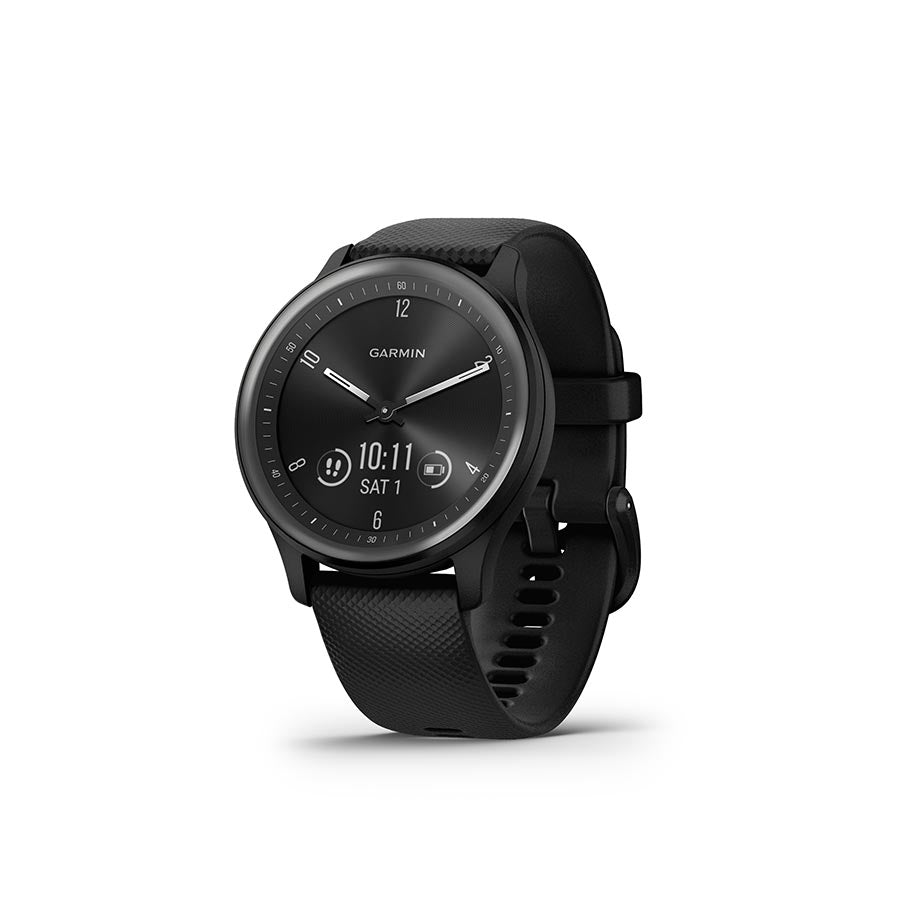 Garmin, vivomove Sport, Watch, Watch Color: Black, Wristband: Black - Silicone