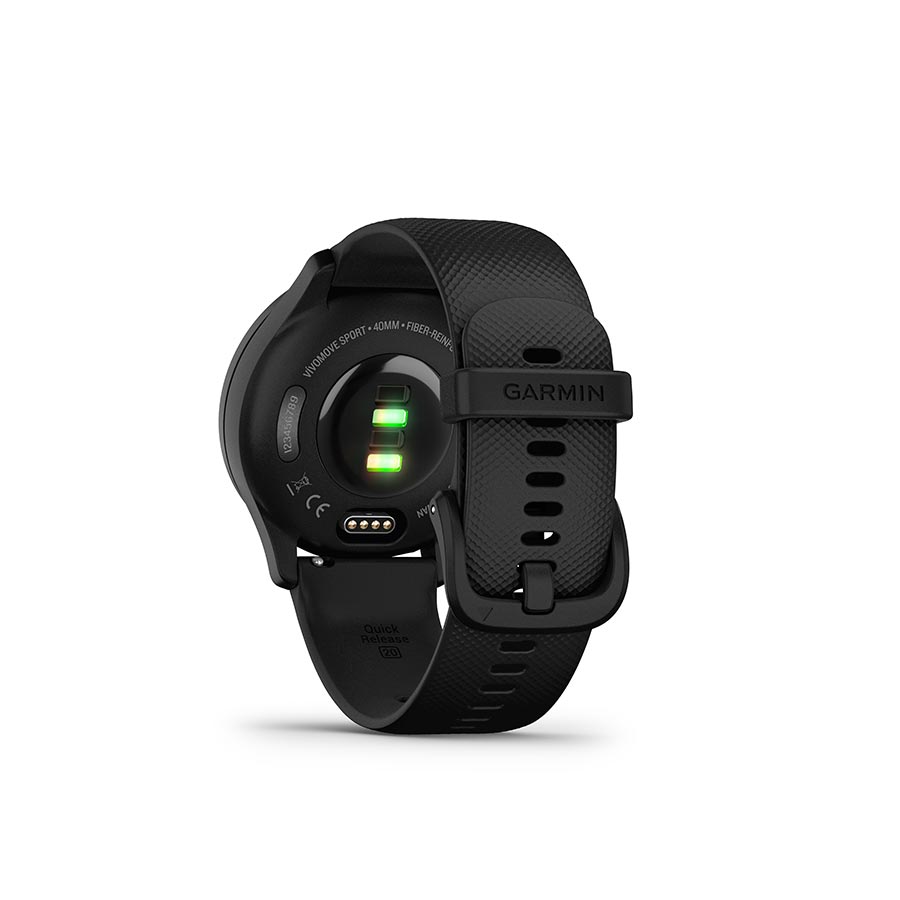 Garmin, vivomove Sport, Watch, Watch Color: Black, Wristband: Black - Silicone