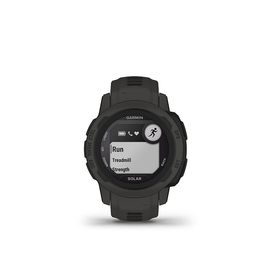 Garmin, Instinct 2S Solar, Watch, Watch Color: Graphite, Wristband: Graphite - Silicone