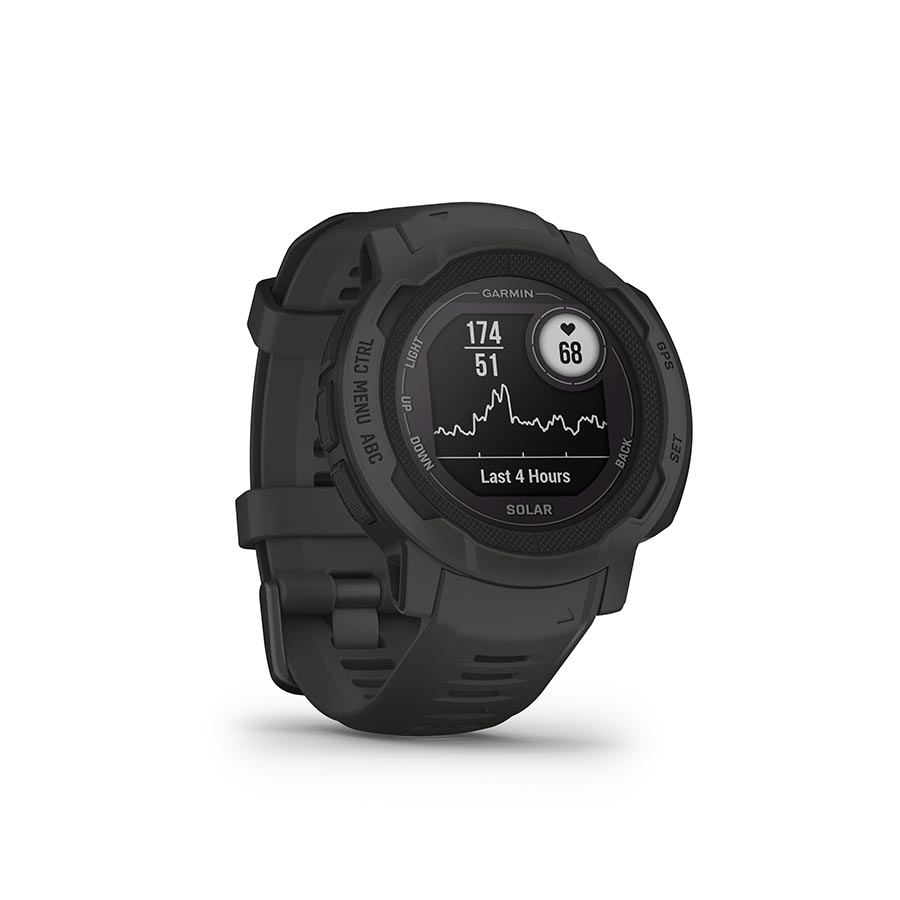 Garmin, Instinct 2 Solar, Watch, Watch Color: Graphite, Wristband: Graphite - Silicone