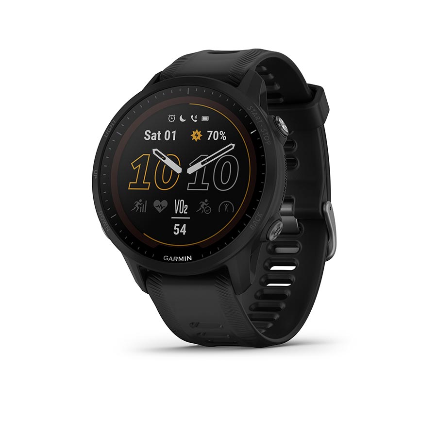 Garmin, Forerunner 955 Solar, Watch, Watch Color: Black, Wristband: Black - Silicone