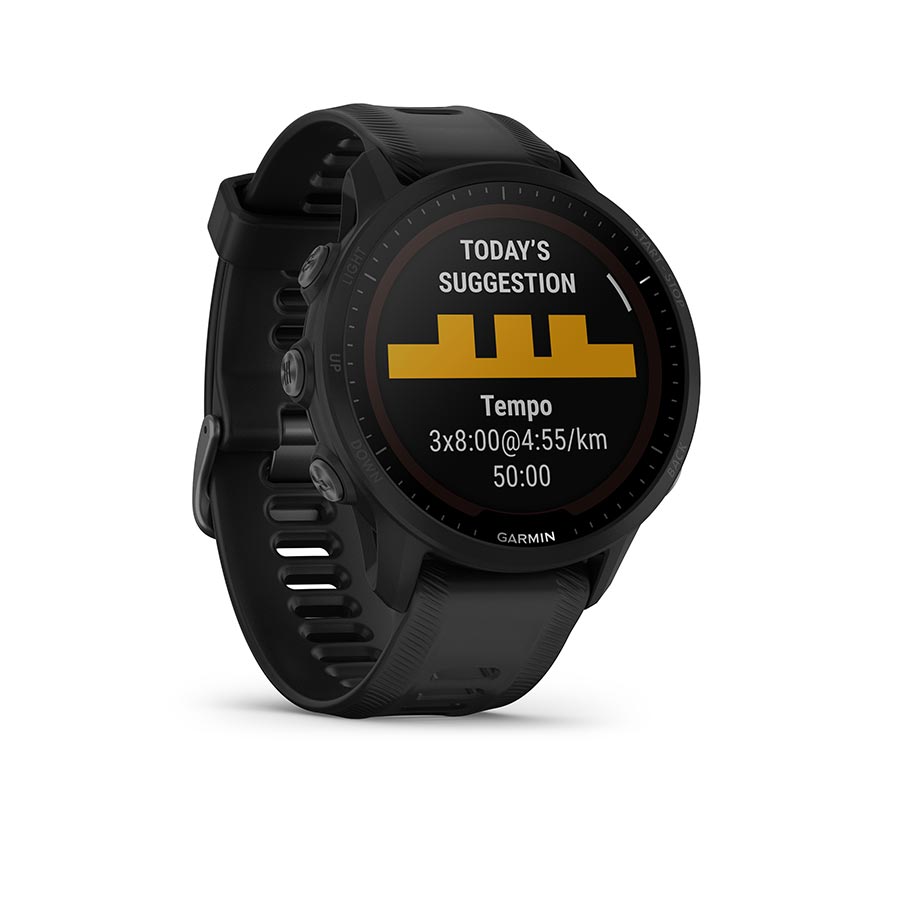 Garmin, Forerunner 955 Solar, Watch, Watch Color: Black, Wristband: Black - Silicone