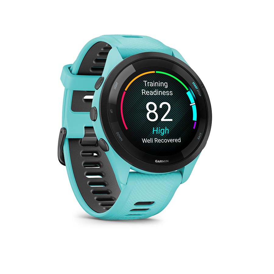 Garmin, Forerunner 265 Music, Watch, Watch Color: Black, Wristband: Black/Powder Grey - Silicone