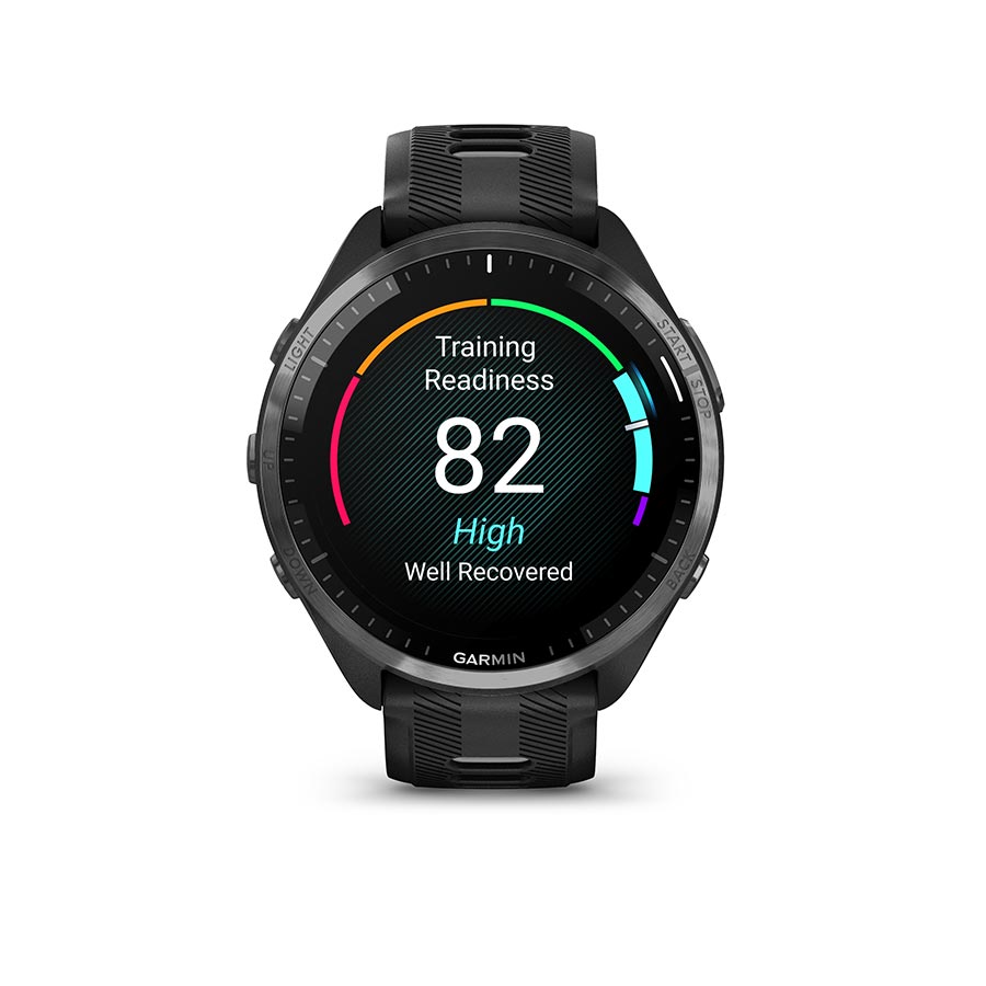 Garmin, Forerunner 965, Watch, Watch Color: Black, Wristband: Black/Powder Grey - Silicone