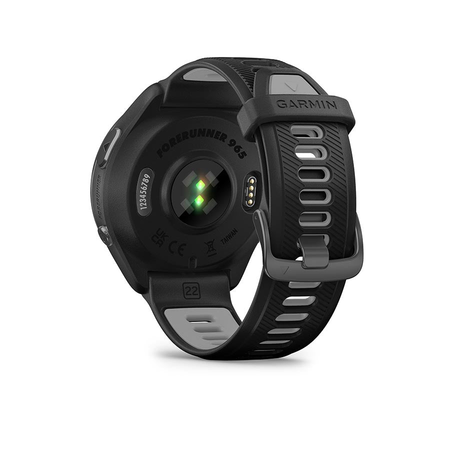 Garmin, Forerunner 965, Watch, Watch Color: Black, Wristband: Black/Powder Grey - Silicone