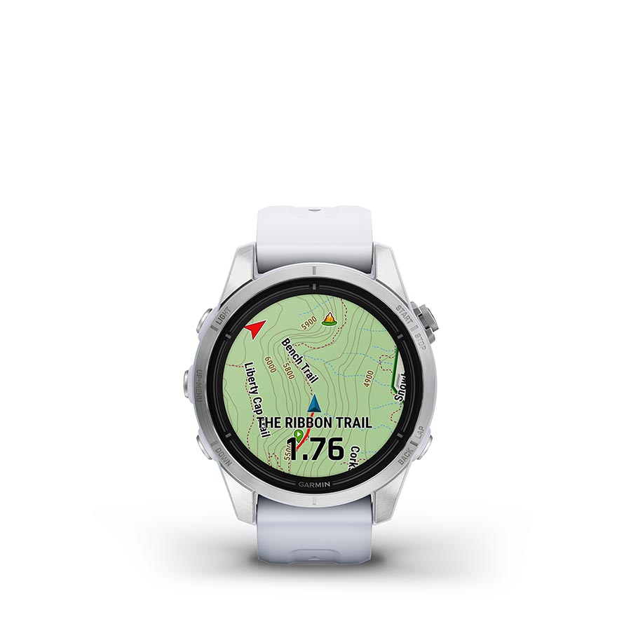 Garmin, Epix Pro Std. Edition 42mm, Watch, Watch Color: Silver, Wristband: White - Silicone