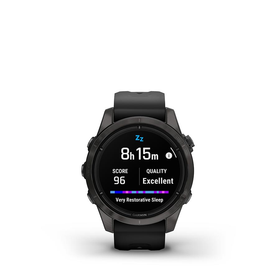 Garmin, Epix Pro Sapphire Edition 42mm, Watch, Watch Color: Titanium, Wristband: Black - Silicone