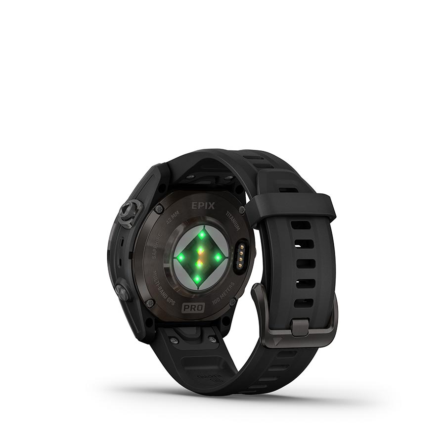 Garmin, Epix Pro Sapphire Edition 42mm, Watch, Watch Color: Titanium, Wristband: Black - Silicone