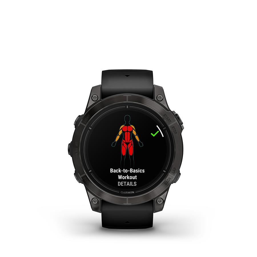 Garmin, Epix Pro Sapphire Edition 47mm, Watch, Watch Color: Titanium, Wristband: Black - Silicone