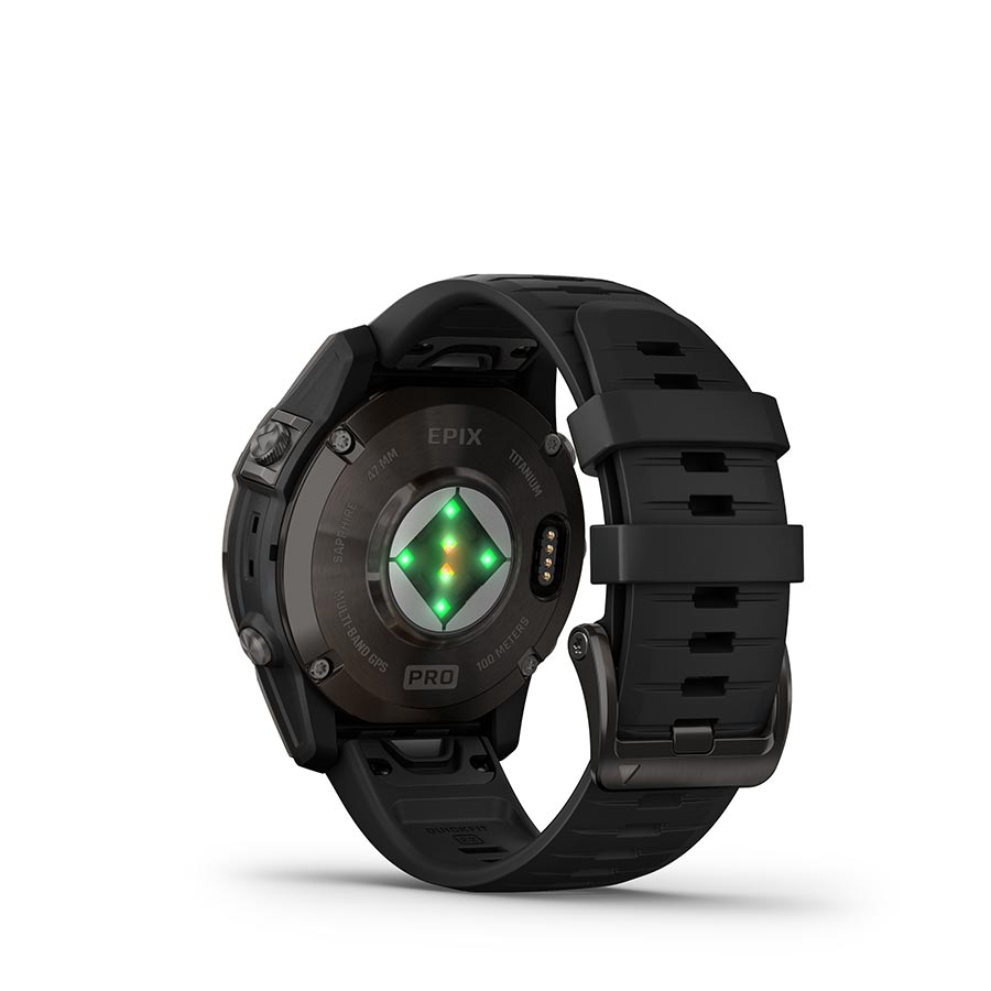 Garmin, Epix Pro Sapphire Edition 47mm, Watch, Watch Color: Titanium, Wristband: Black - Silicone