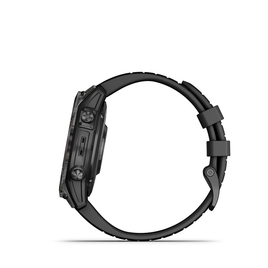 Garmin, Epix Pro Sapphire Edition 47mm, Watch, Watch Color: Titanium, Wristband: Black - Silicone