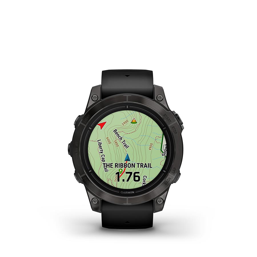 Garmin, Epix Pro Sapphire Edition 47mm, Watch, Watch Color: Titanium, Wristband: Black - Silicone