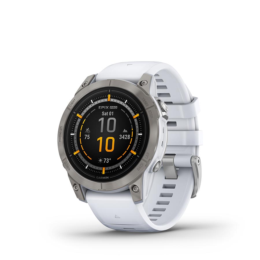 Garmin, Epix Pro Sapphire Edition 47mm, Watch, Watch Color: Titanium, Wristband: Black - Silicone