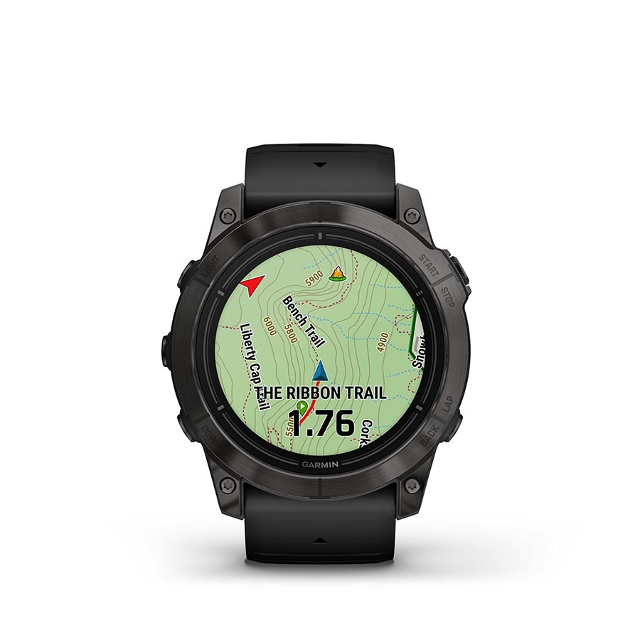 Garmin, Epix Pro Sapphire Edition 51mm, Watch, Watch Color: Titanium, Wristband: Black - Silicone