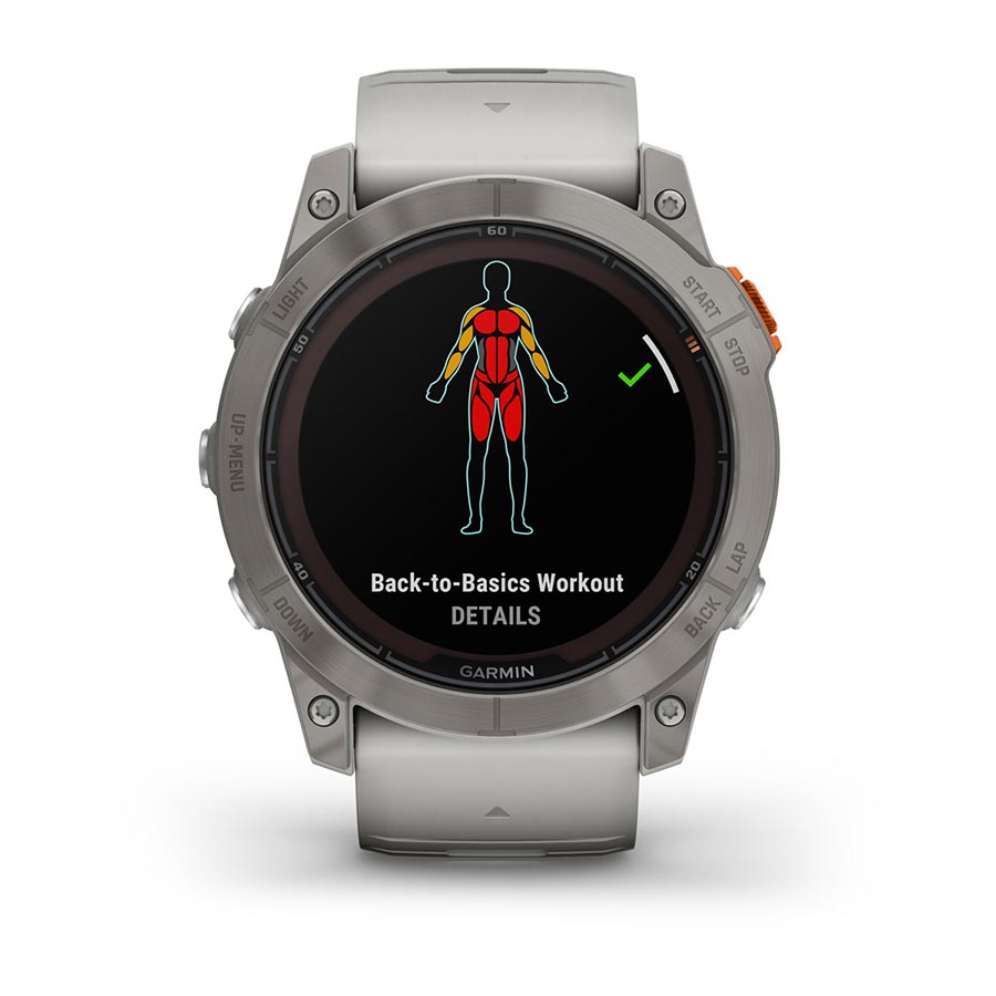 Garmin, fenix 7X Pro Sapphire Solar, Watch, Watch Color: Titanium, Wristband: Fog Grey/ Ember Orange - Silicone