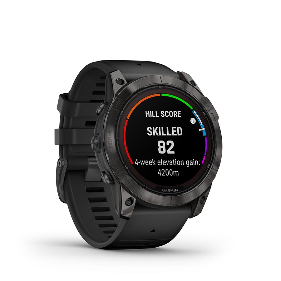 Garmin, fenix 7X Pro Sapphire Solar, Watch, Watch Color: Titanium, Wristband: Fog Grey/ Ember Orange - Silicone